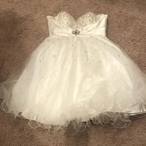 Above the knee strapless dress